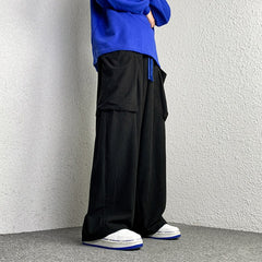 High Street Corduroy Oversized Men's Harem Pants Fashion Design Loose Straight Casual Trousers Drawstring Hip Hop Pants voguable