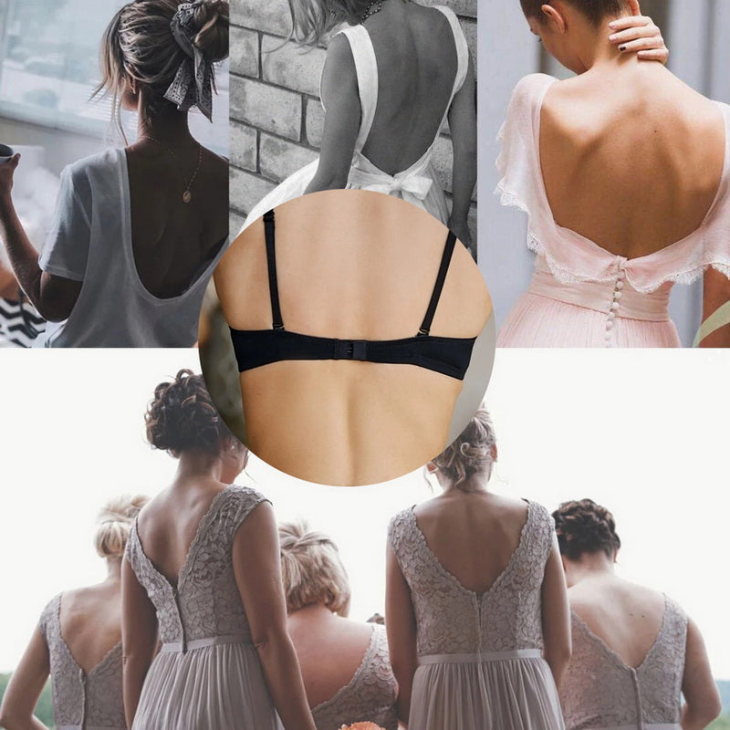 Voguable  Lift Up Bra Backless Half Cup Bralette Pushup Underwear Women Sexy Lingerie Fashion White Brassiere without Underwire voguable