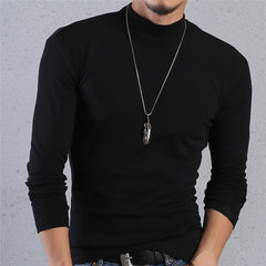 Voguable Half Turtleneck Men T-Shirt Casual Long Sleeve T Shirt Men Plus Size 6XL 5XL 4XL 3XL Fashion Fitness Tight Tee Shirt Men voguable