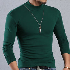 Voguable Half Turtleneck Men T-Shirt Casual Long Sleeve T Shirt Men Plus Size 6XL 5XL 4XL 3XL Fashion Fitness Tight Tee Shirt Men voguable