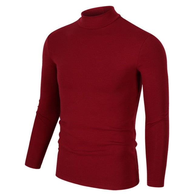 Voguable Half Turtleneck Men T-Shirt Casual Long Sleeve T Shirt Men Plus Size 6XL 5XL 4XL 3XL Fashion Fitness Tight Tee Shirt Men voguable