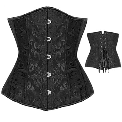Black/White Sexy Boned Waist Trainer Brocade Corsets Bustiers Embroidery Lace Up Corselet Gothic Plus Size S-6XL Body Shaper voguable