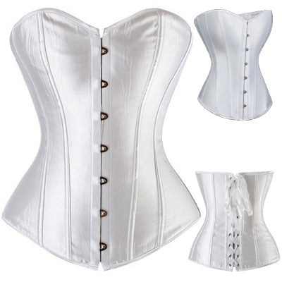 Black/White Sexy Boned Waist Trainer Brocade Corsets Bustiers Embroidery Lace Up Corselet Gothic Plus Size S-6XL Body Shaper voguable