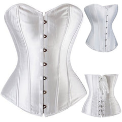 Black/White Sexy Boned Waist Trainer Brocade Corsets Bustiers Embroidery Lace Up Corselet Gothic Plus Size S-6XL Body Shaper voguable