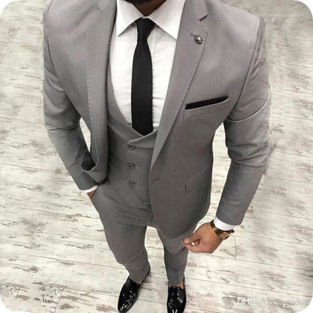 Voguable One Button Light Blue Plaid Wedding Groom Tuxedos Peak Lapel Groomsmen Mens Dinner Prom Suits (Jacket+Pants+Vest+Tie) NO:1476 voguable