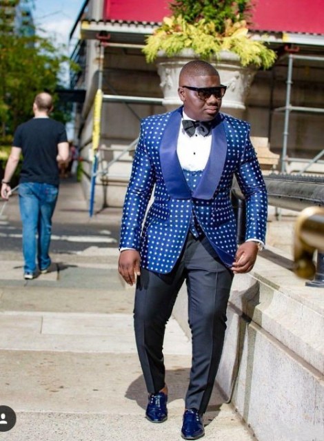 Voguable One Button Light Blue Plaid Wedding Groom Tuxedos Peak Lapel Groomsmen Mens Dinner Prom Suits (Jacket+Pants+Vest+Tie) NO:1476 voguable