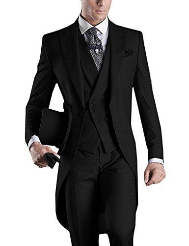 Voguable One Button Light Blue Plaid Wedding Groom Tuxedos Peak Lapel Groomsmen Mens Dinner Prom Suits (Jacket+Pants+Vest+Tie) NO:1476 voguable