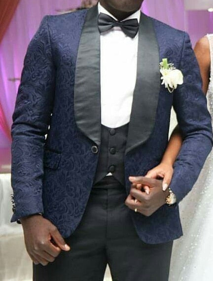 Voguable One Button Light Blue Plaid Wedding Groom Tuxedos Peak Lapel Groomsmen Mens Dinner Prom Suits (Jacket+Pants+Vest+Tie) NO:1476 voguable