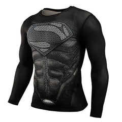 Voguable Long Sleeve Sport Shirt Men Superhero Punisher 3D Compression T Shirt Quick Dry Men's Running T-shirt Gym Fitness Top rashgard voguable