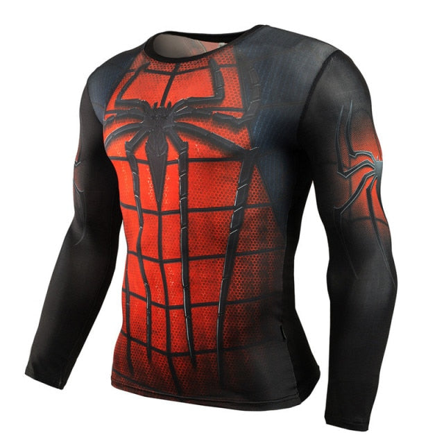Voguable Long Sleeve Sport Shirt Men Superhero Punisher 3D Compression T Shirt Quick Dry Men's Running T-shirt Gym Fitness Top rashgard voguable
