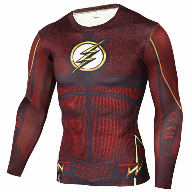 Voguable Long Sleeve Sport Shirt Men Superhero Punisher 3D Compression T Shirt Quick Dry Men's Running T-shirt Gym Fitness Top rashgard voguable