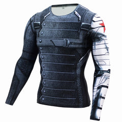 Voguable Long Sleeve Sport Shirt Men Superhero Punisher 3D Compression T Shirt Quick Dry Men's Running T-shirt Gym Fitness Top rashgard voguable