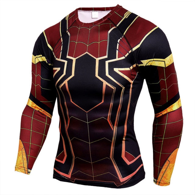 Voguable Long Sleeve Sport Shirt Men Superhero Punisher 3D Compression T Shirt Quick Dry Men's Running T-shirt Gym Fitness Top rashgard voguable