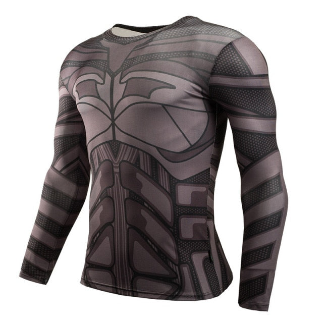 Voguable Long Sleeve Sport Shirt Men Superhero Punisher 3D Compression T Shirt Quick Dry Men's Running T-shirt Gym Fitness Top rashgard voguable