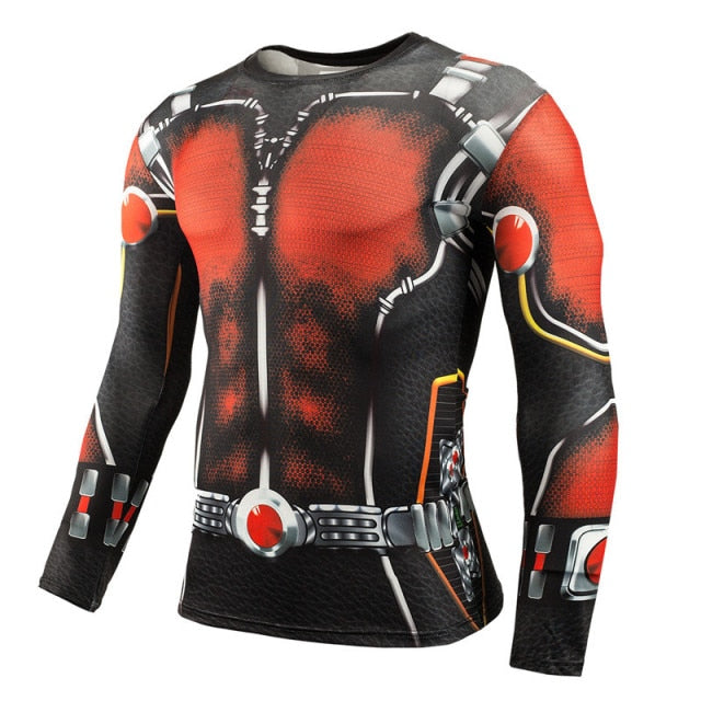 Voguable Long Sleeve Sport Shirt Men Superhero Punisher 3D Compression T Shirt Quick Dry Men's Running T-shirt Gym Fitness Top rashgard voguable