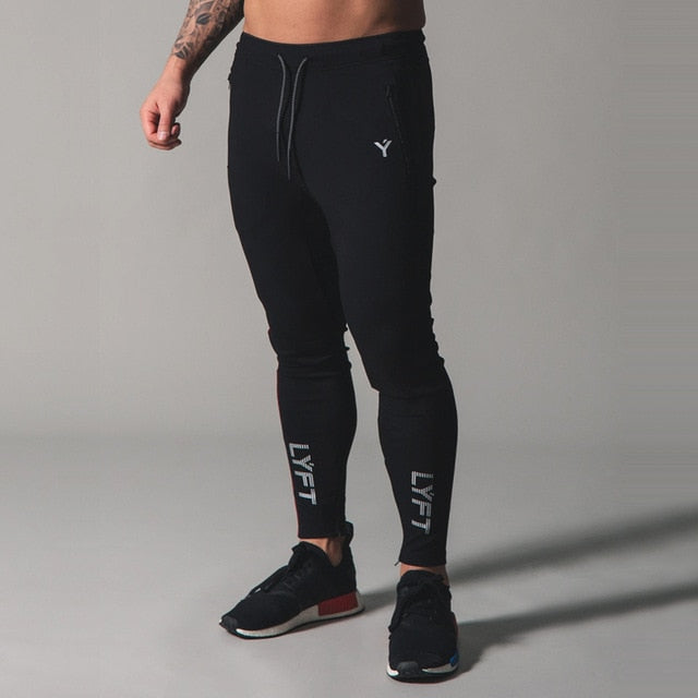 Voguable PIPING STRETCH PANTS Mens Sweatpants Running Sports Jogging Pants Men Trouser Tracksuit Gym Fitness Bodybuilding Men Pants voguable