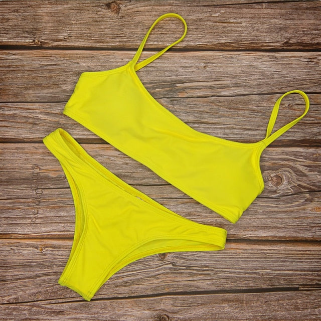 New Solid Sexy Bikini Two-Piece Swimwear Women Swimming Suit Fashion Plus Size XL Sets Swimsuit Bathing Suit Female Biquini voguable