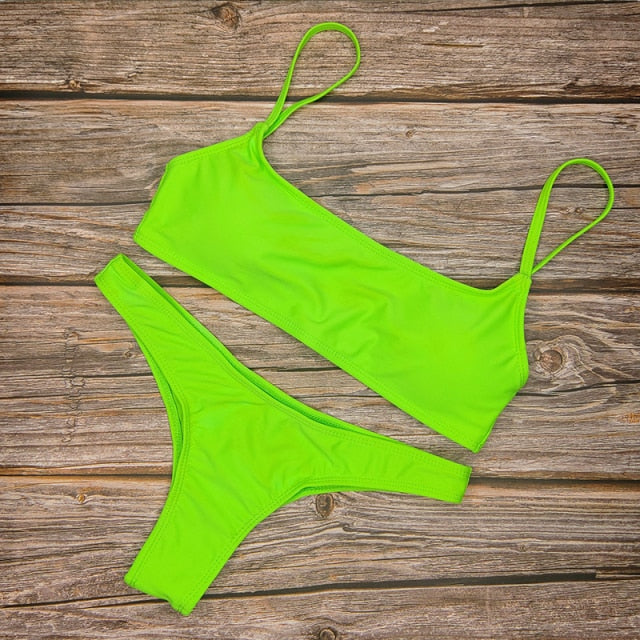 New Solid Sexy Bikini Two-Piece Swimwear Women Swimming Suit Fashion Plus Size XL Sets Swimsuit Bathing Suit Female Biquini voguable