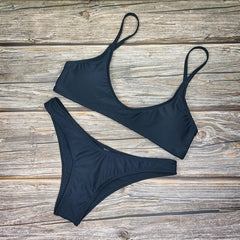New Solid Sexy Bikini Two-Piece Swimwear Women Swimming Suit Fashion Plus Size XL Sets Swimsuit Bathing Suit Female Biquini voguable