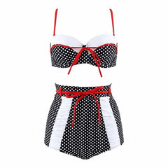 Retro Vintage bikini set Plus Size swimwear sexy push up bathing suit high waisted swimsuit for women beach wear voguable