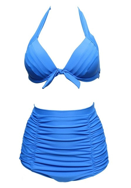 Retro Vintage bikini set Plus Size swimwear sexy push up bathing suit high waisted swimsuit for women beach wear voguable