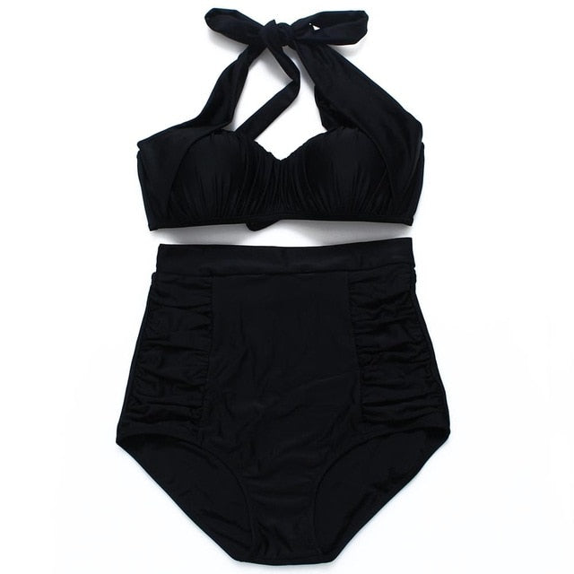 Retro Vintage bikini set Plus Size swimwear sexy push up bathing suit high waisted swimsuit for women beach wear voguable