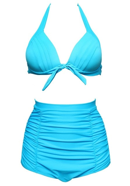 Retro Vintage bikini set Plus Size swimwear sexy push up bathing suit high waisted swimsuit for women beach wear voguable