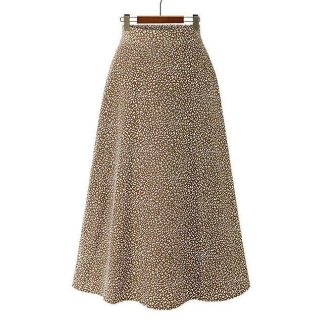 Vintage floral print chiffon skirts women Sprint Summer korean A line Pink streetwear high waist ladies midi skirt voguable