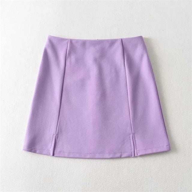 Women Mini Bodycon Skirt With Split Mini Skirt voguable