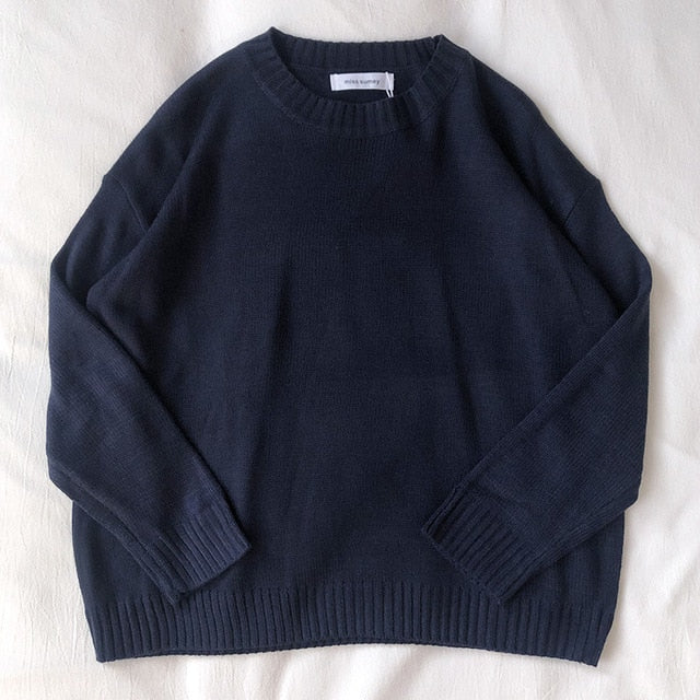 Mooirue Autumn Winter Women Knitted Sweater  Thin All-match Basics Round Neck Knitting Jumper Tops voguable