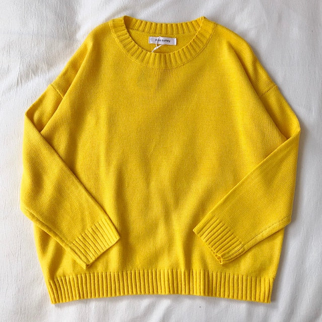 Mooirue Autumn Winter Women Knitted Sweater  Thin All-match Basics Round Neck Knitting Jumper Tops voguable