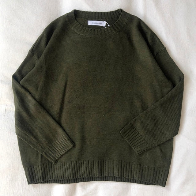 Mooirue Autumn Winter Women Knitted Sweater  Thin All-match Basics Round Neck Knitting Jumper Tops voguable