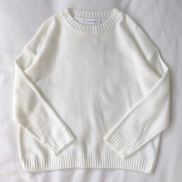 Mooirue Autumn Winter Women Knitted Sweater  Thin All-match Basics Round Neck Knitting Jumper Tops voguable