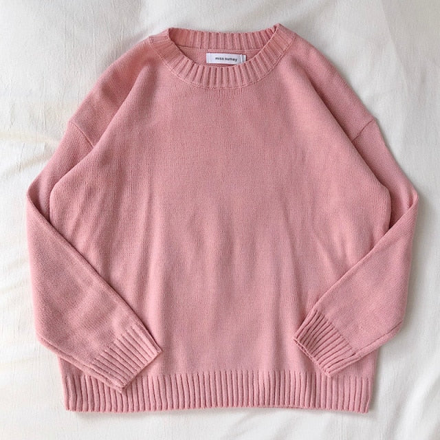 Mooirue Autumn Winter Women Knitted Sweater  Thin All-match Basics Round Neck Knitting Jumper Tops voguable