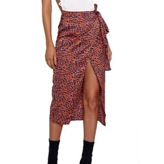 Voguable 2022 Women Skirt Summer Fashion Sexy Print High Waist Irregular Split Bandage Pencil Skirt Daily Casual voguable
