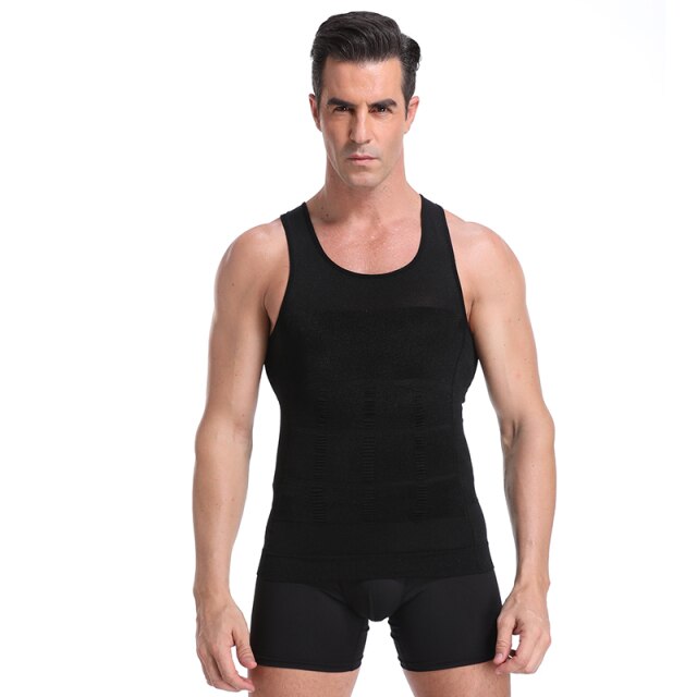 Be-In-Shape Men's Slimming Vest Body Shaper Belly Control Posture Gynecomastia Compression Shirt Underwear Waist Trainer Corset voguable