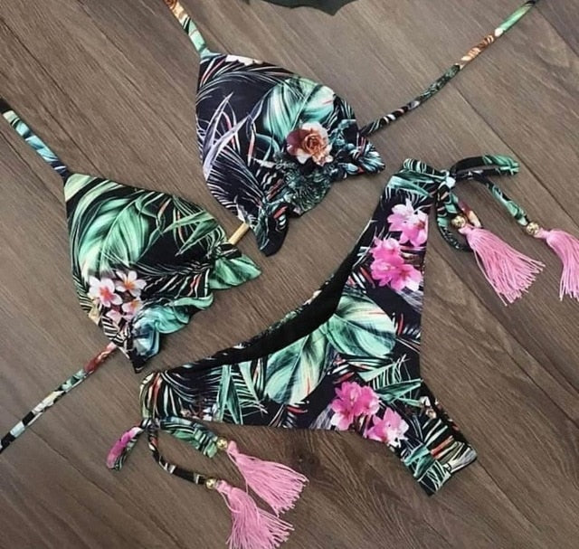 Bikini 2020 Sexy Swimwear Women Push-up Swimsuit Biquini Bathing Suit Beachwear Bandage Swim Beach Wear Brazilian Bikini Set voguable