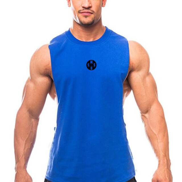 Muscleguys Mens Casual Loose Fitness Tank Tops For Male Summer Open side Sleeveless Active Muscle Shirts Vest Undershirts voguable