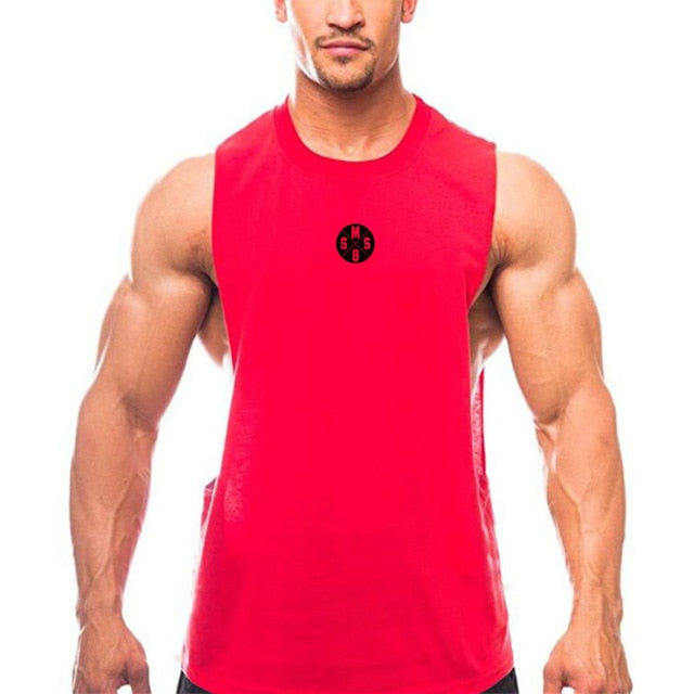 Muscleguys Mens Casual Loose Fitness Tank Tops For Male Summer Open side Sleeveless Active Muscle Shirts Vest Undershirts voguable