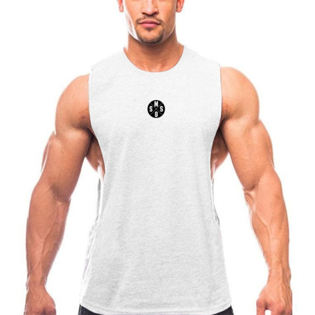 Muscleguys Mens Casual Loose Fitness Tank Tops For Male Summer Open side Sleeveless Active Muscle Shirts Vest Undershirts voguable