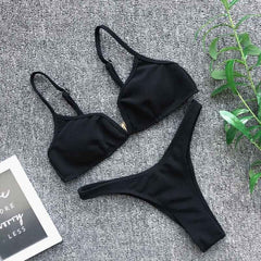 Padded Push Up Bikini Set Underwire Flower Ruffles Swimsuit For Women Sexy Solid Bandeau Female Bathing Suit 2018 Summer Biquini voguable