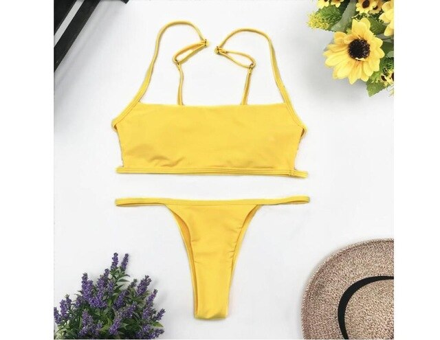 Voguable Sext Thong Bikini Set Women Swimwear 2022 New Push Up Padded Brazilian Beachwear Biquini Swimsuit Women Bathing Suit voguable