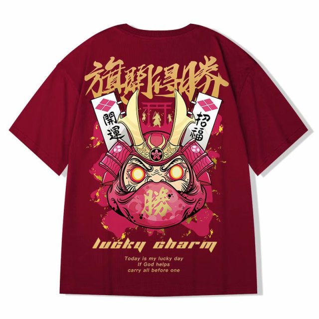 Voguable Men's T-Shirts Chinese Style Lucky Printed Short Sleeve Tshirts Summer Hip Hop Casual Cotton Tops Tees Streetwear voguable