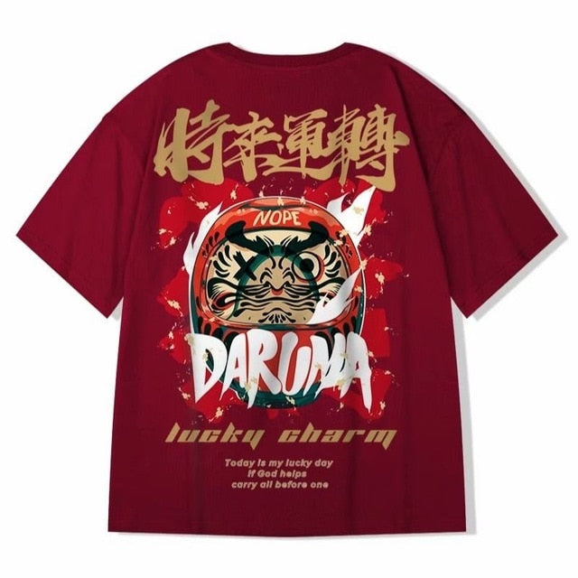 Voguable Men's T-Shirts Chinese Style Lucky Printed Short Sleeve Tshirts Summer Hip Hop Casual Cotton Tops Tees Streetwear voguable