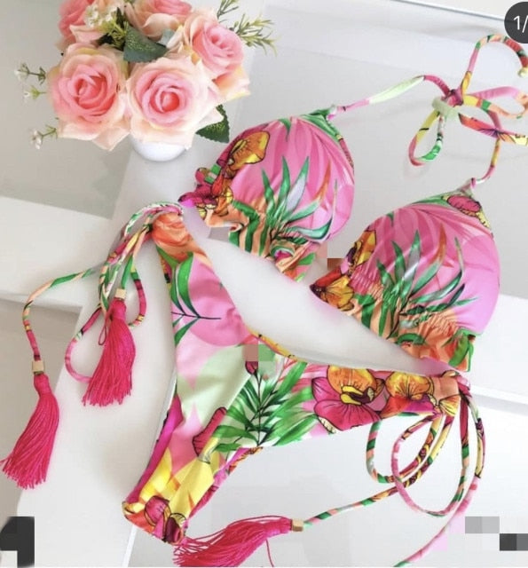 Bikini 2020 Sexy Swimwear Women Push-up Swimsuit Biquini Bathing Suit Beachwear Bandage Swim Beach Wear Brazilian Bikini Set voguable