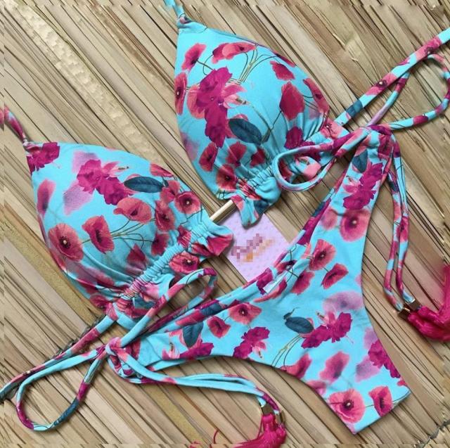 Bikini 2020 Sexy Swimwear Women Push-up Swimsuit Biquini Bathing Suit Beachwear Bandage Swim Beach Wear Brazilian Bikini Set voguable