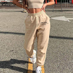 Lusofie Harajuku Joggers Wide Leg SweatPants Women Trousers High Waist Pants Streetwear Korean Casual Pant Femme Fall New 2020 voguable
