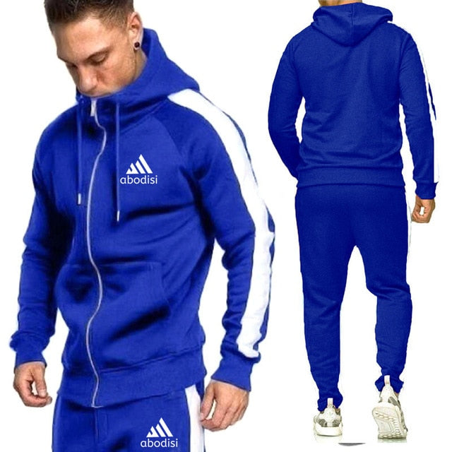 Voguable new sports brand men's suit zipper hoodie casual sportswear autumn and winter warm plus velvet men's clothing voguable