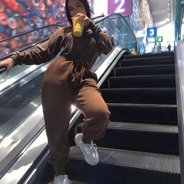Lusofie Harajuku Joggers Wide Leg SweatPants Women Trousers High Waist Pants Streetwear Korean Casual Pant Femme Fall New 2020 voguable