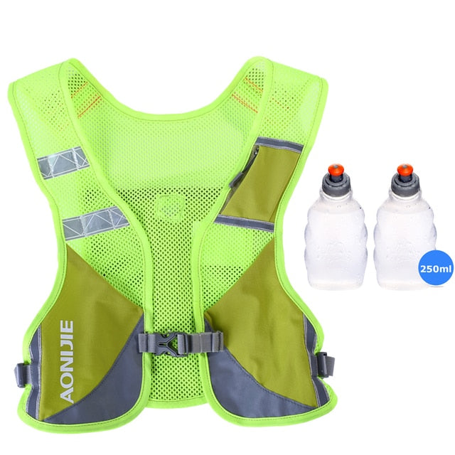 AONIJIE E884 Reflective Hydration Pack Backpack Rucksack Bag Vest Harness Water Bottle Hiking Camping Running Marathon Race voguable